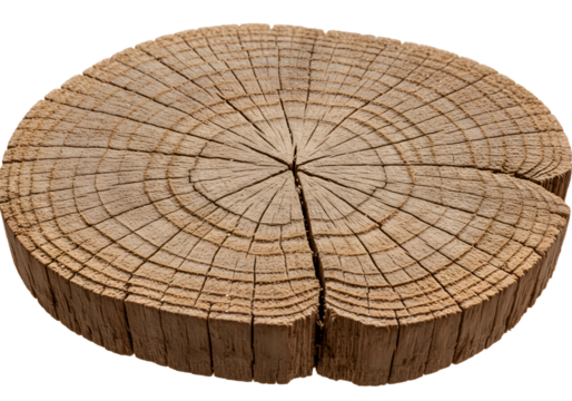 A close up of a cut tree stump with tree rings