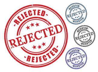 Rejected Stamp Graphics Red Blue Variations