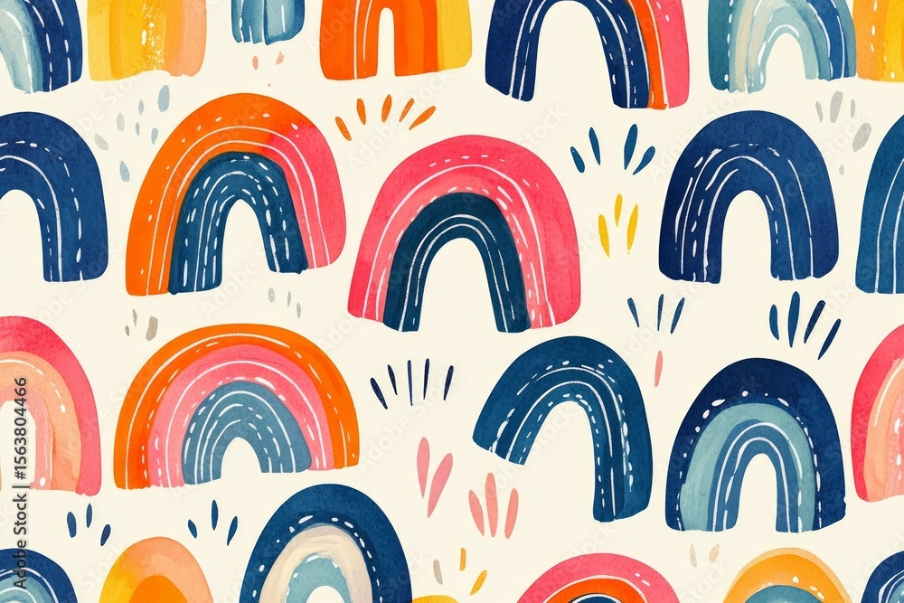 Aufkleber vibrant rainbows and abstract patterns create a playful, artistic design