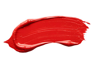 A smear of vibrant red paint on black canvas