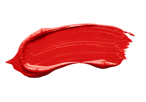 A smear of vibrant red paint on black canvas
