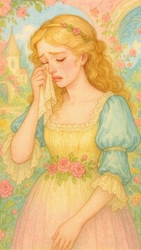 Fairytale princess in a garden.