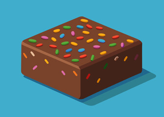 Chocolate Brownie with Colorful Sprinkles