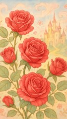 Enchanting roses castle fantasy
