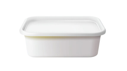 Empty transparent plastic storage container with lid isolated on white background