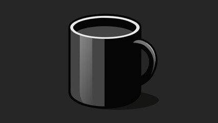 Empty Black Coffee Mug Illustration