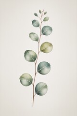 Watercolor Botanical Eucalyptus Leaf Art

