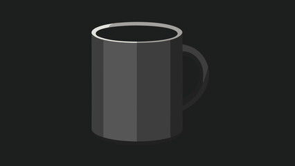Empty Dark Gray Coffee Mug Illustration