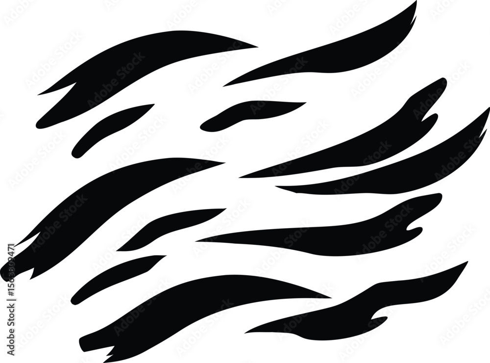 Poster abstract black and white swirl pattern graphic design element black ink brush strokes on white backg