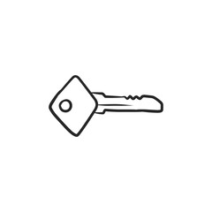 Modern Hand-Drawn Key with, Representing Security, Access, and Solutions