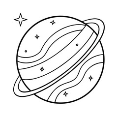 astral planet order line drawing illustration