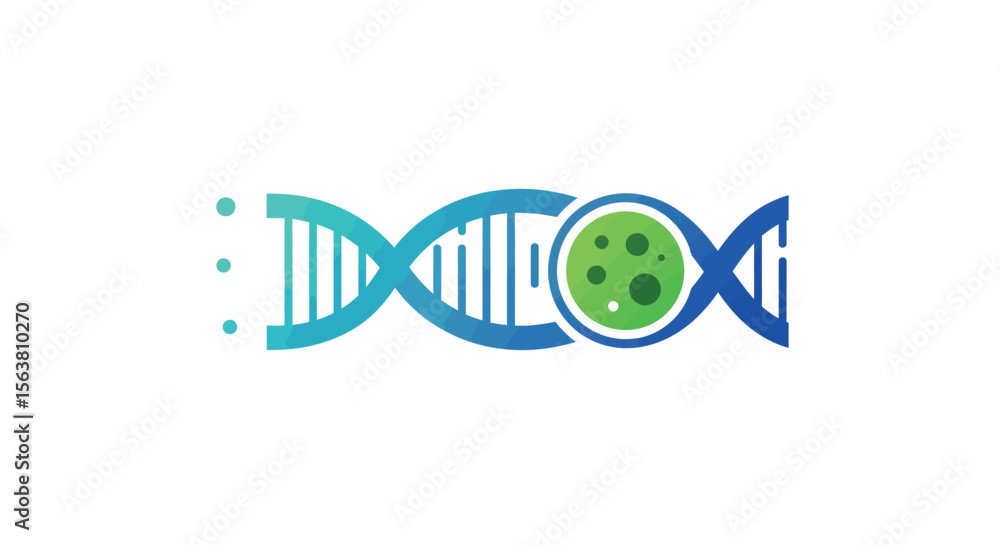Poster dna helix design with stylish abstract elements for modern science concepts