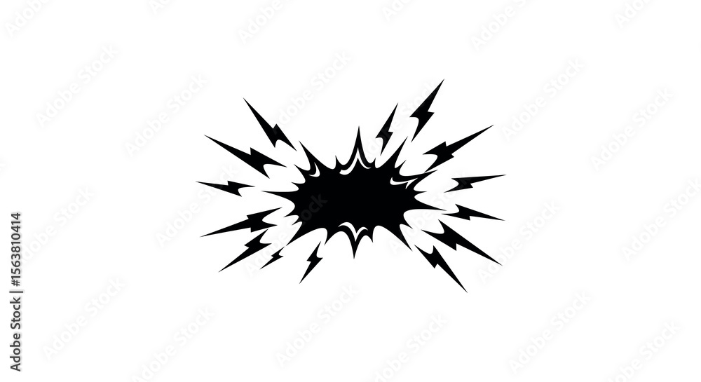Aufkleber dynamic burst illustration with sharp angular shapes for modern design