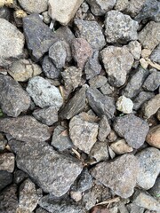 Close Up Over Head Stony Texture Background with Various Sized Rocks