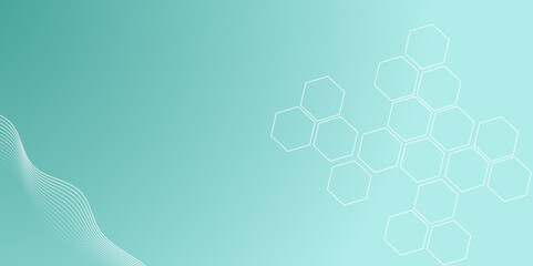 Abstract Hexagon Blue Grid Tech Background Design. Geometric Seamless Technology Pattern Background.
