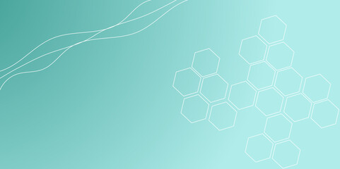 Abstract Hexagon Blue Grid Tech Background Design. Geometric Seamless Technology Pattern Background.
