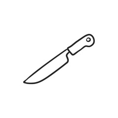 Hand-Drawn Kitchen Knife, Essential Utensil for Food Preparation and Culinary Tasks