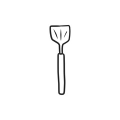 Hand-Drawn Slotted Spatula, Essential Kitchen Utensil for Flipping and Draining Food