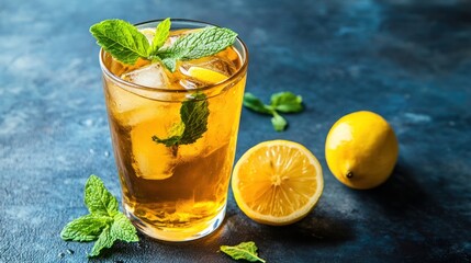 Iced tea with lemon and mint (1)
