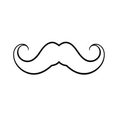 curled mustache line art graphic sketch