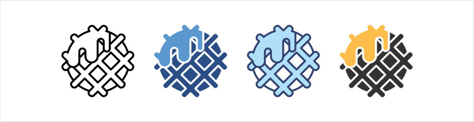 Obraz premium Waffle Icon Set Multiple Style Collection