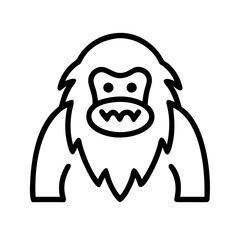 Cartoon bigfoot or yeti character with a friendly smile