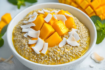 mango-coconut chia pudding is the perfect blend of healthy living