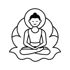focus calm peace mindful line icon