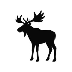 A moose silhouette vector art illustration