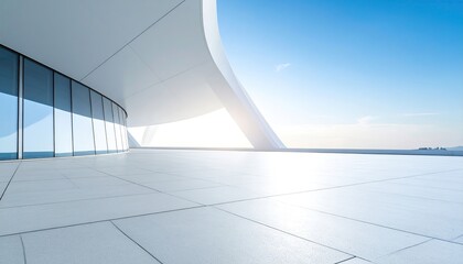 Obraz premium Modern architecture exterior showcases a sleek, minimalist building and bright sky.