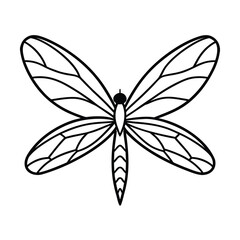 fractal dragonfly wing outline illustration