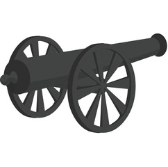 Black cannon with wheels