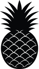 Obraz premium Pineapple silhouette on white