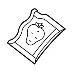 fruit snack simple line art illustration