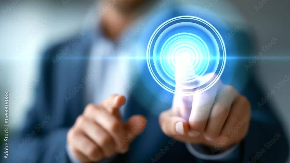 Aufkleber professional analyzing digital interface for customer relationship management and data insights.