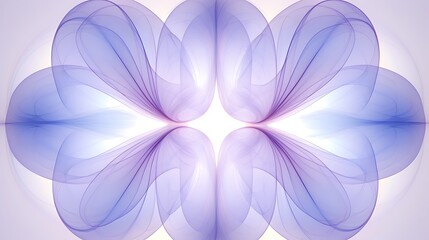 Soft, airy light beams forming a floral shape made entirely of fine circuit lines in pastel purple and blue.
