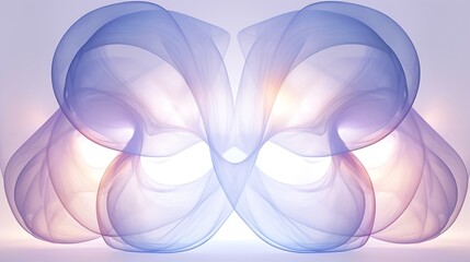 Soft, airy light beams forming a floral shape made entirely of fine circuit lines in pastel purple and blue.