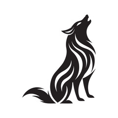 Obraz premium Howling Wolf In Tribal Pattern Style