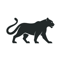 Tiger Raising Tail While Walking Silhouette