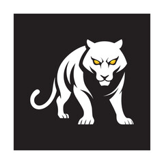 Tiger Inside Paw Print Frame Silhouette