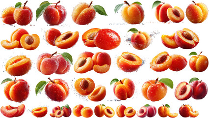 Set of Apricot floating png