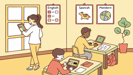 Language Learning with Technology in a Modern Classroom