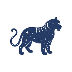 Tiger Surrounded By Stars And Galaxy