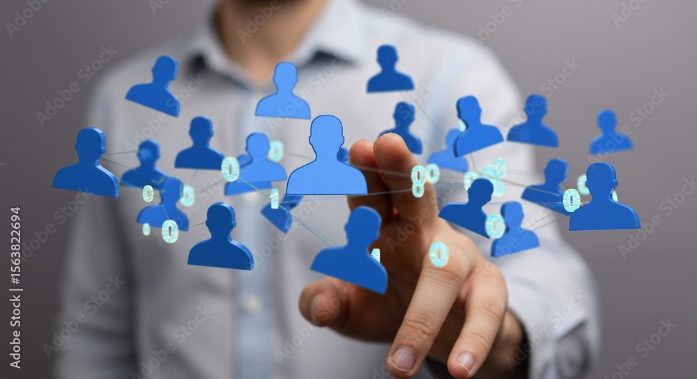 Poster digital networking human connection abstract concept