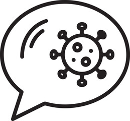 Obraz premium Speech bubble containing a virus icon communication health
