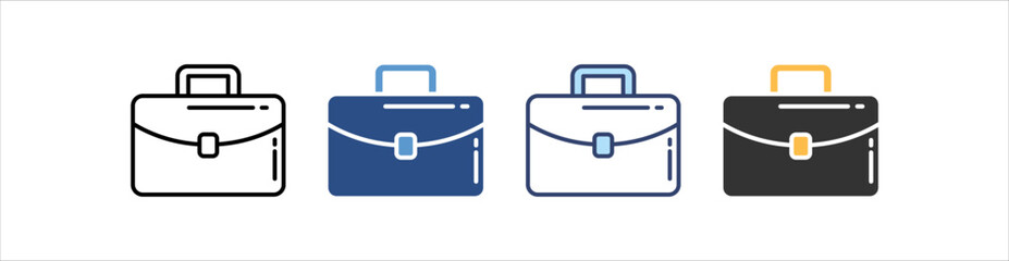 Fototapeta premium Briefcase Icon Set Multiple Style Collection