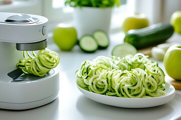 making zucchini noodles using spiralizer kitchen