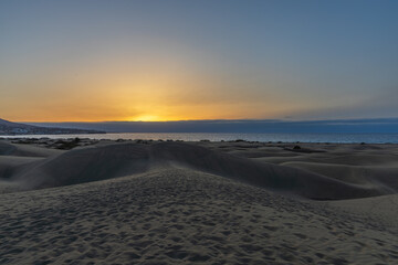 Sand dunes in the Maspalomas area of ​​Gran Canaria Spain