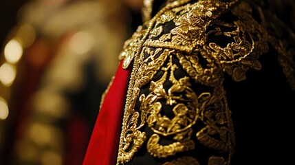 Ornate embroidered jacket detail