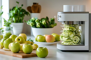making zucchini noodles using spiralizer kitchen